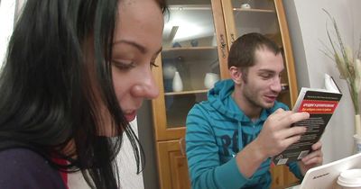 Sinful young Cindy bends over to be banged