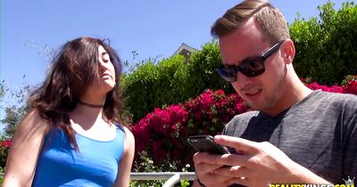 Enticing hottie Monique Alexander is using her deep throat to satisfy stud