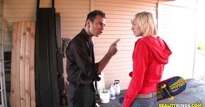 Teen blonde minx Emma Mae is charming and ready for some hot slamming